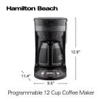 Hamilton Beach 12-Cup Programmable Drip Coffee Maker with Black Stainless Steel Accents thumbnail 10