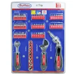 Best Value 77-Piece Hand Tool Set with Ergonomic Ratchet, Sockets, and Magnetic Chrome Vanadium Steel Bits thumbnail 6
