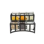 Mind Reader 6-Compartment 2-Tier Black Metal Condiment Server with 6 Removable 8 oz. Glass Jars thumbnail 5