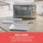 BLACK+DECKER 1500W 9-Slice Silver Toaster Oven with Rotisserie and Convection thumbnail 5