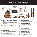 RIDGID 16 Gal. 6.5 Peak HP NXT Wet/Dry Shop Vacuum with Accessory Cart and Locking Tools thumbnail 2