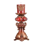 OK LIGHTING Ruby Burgundy Polyresin Candlestick Candle Holder - Classic Decorative Accent thumbnail 1