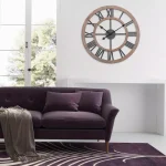 Utopia Alley 24-inch Oversized Roman Numeral Wall Clock - Multi-Tone Wood & Metal thumbnail 4