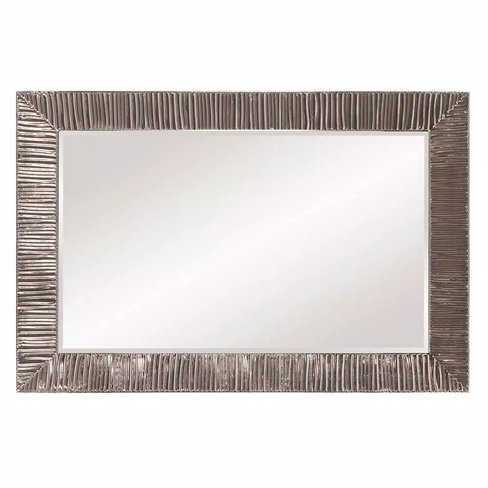 Unbranded Howard Elliott Tennessee Large Rectangle Modern Accent Mirror, Bright Nickel (60 x 40 in.)