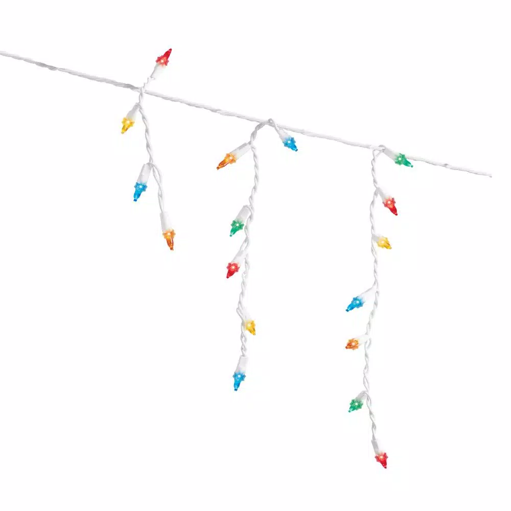 Home Accents Holiday 300-Light Multi-Color Smooth LED Mini Icicle Lights, 4-Pack Set