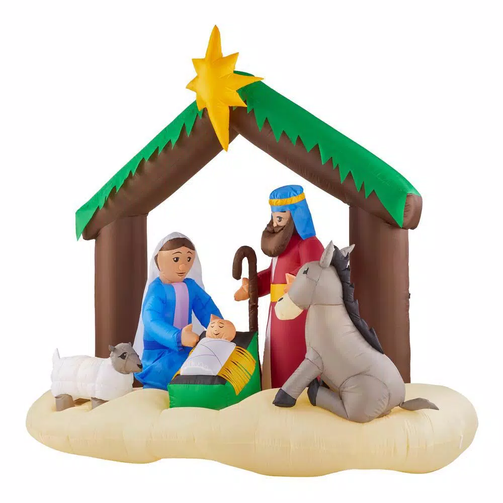 Home Accents Holiday 6.5 ft. LED Inflatable Nativity Scene Airblown Holiday Decoration
