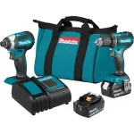 Makita 18V LXT Brushless Cordless 2-Piece Combo Kit with 3.0Ah Batteries, Drill/Driver and Impact Driver thumbnail 1
