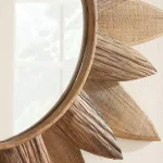 Home Decorators Collection Sunburst Art Deco Accent Mirror, Brown Antiqued Wood, 33.8 in. thumbnail 5