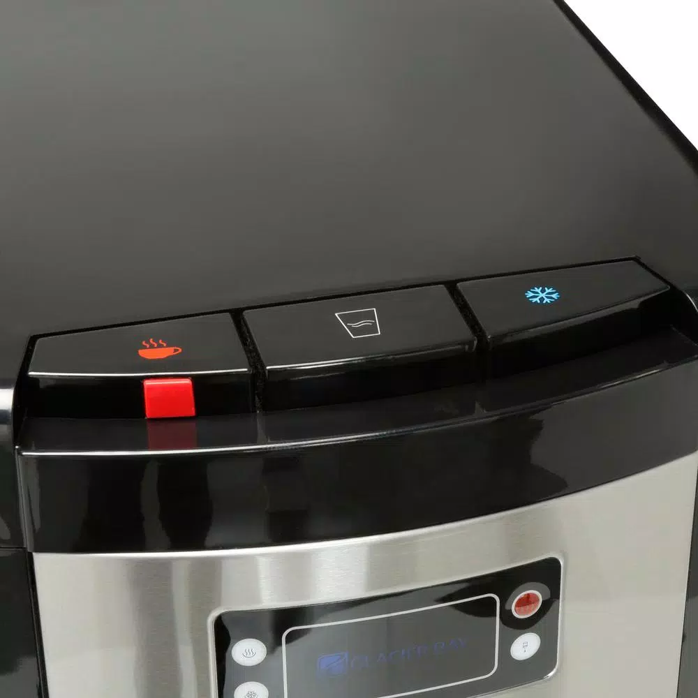 Glacier Bay Bottom Load Water Dispenser, Stainless Steel and Black Piano Gloss