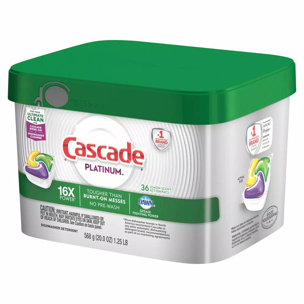 Cascade Platinum ActionPacs Lemon Dishwasher Detergent, 36-Count (6-Pack)