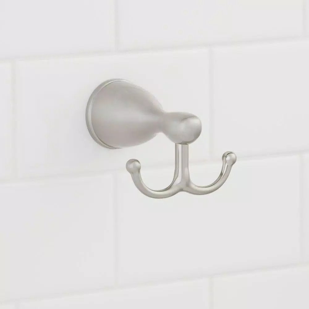 Glacier Bay Builders Double Robe Hook, Brushed Nickel