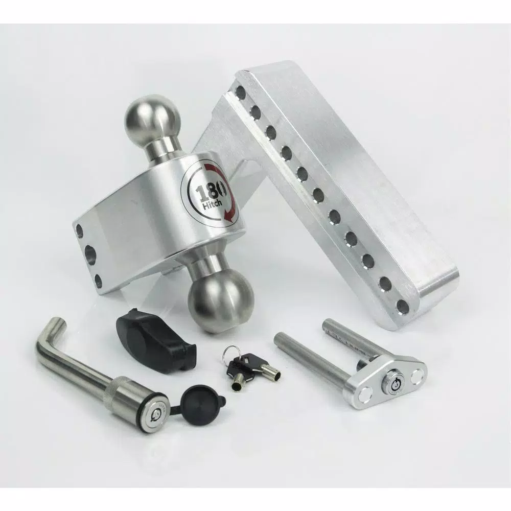 Weigh Safe 180-Hitch Adjustable Aluminum Ball Mount with Keyed Alike Receiver Pin