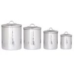 Old Dutch 4-Piece Stainless Steel Hammered Canister Set with Fresh Seal Covers thumbnail 1