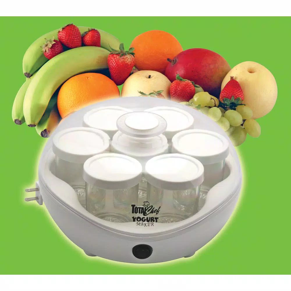 Total Chef 42 oz. Yogurt Maker with 7 Glass Containers, White