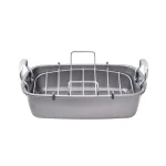 Circulon 17 x 13 in. Nonstick Steel Roasting Pan with U-Shaped Rack thumbnail 4