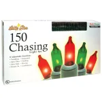 Brite Star 150-Light Red and Green Chasing String Lights, 8 Functions, Green Wire (Set of 2) thumbnail 2