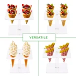 Mind Reader Clear Acrylic 4-Slot Food Display Stand - Square Ice Cream Cone & Sushi Roll Serving Tray thumbnail 5