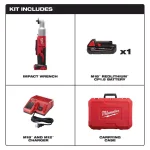 Milwaukee M18 18V Cordless 3/8 in. 2-Speed Right Angle Impact Wrench Kit with 1.5 Ah Battery, Charger, and Hard Case thumbnail 2