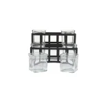 Mind Reader 6-Compartment 2-Tier Black Metal Condiment Server with 6 Removable 8 oz. Glass Jars thumbnail 3