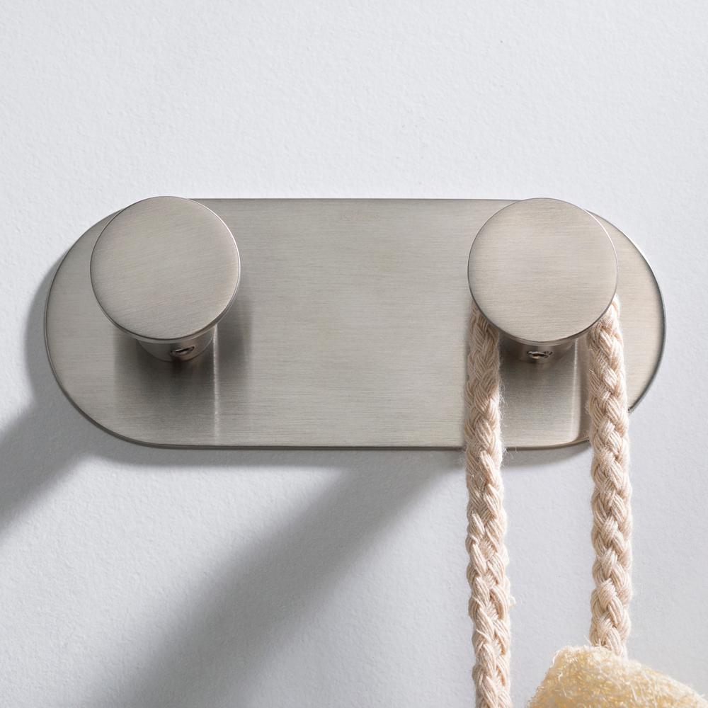 KRAUS Elie Double Robe and Towel Hook, Brushed Nickel