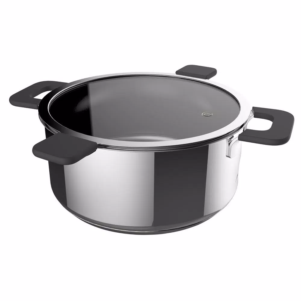 Ozeri 6-Piece Stainless Steel Induction Cookware Set with Patent-Pending Hands-Free Straining Glass Lids