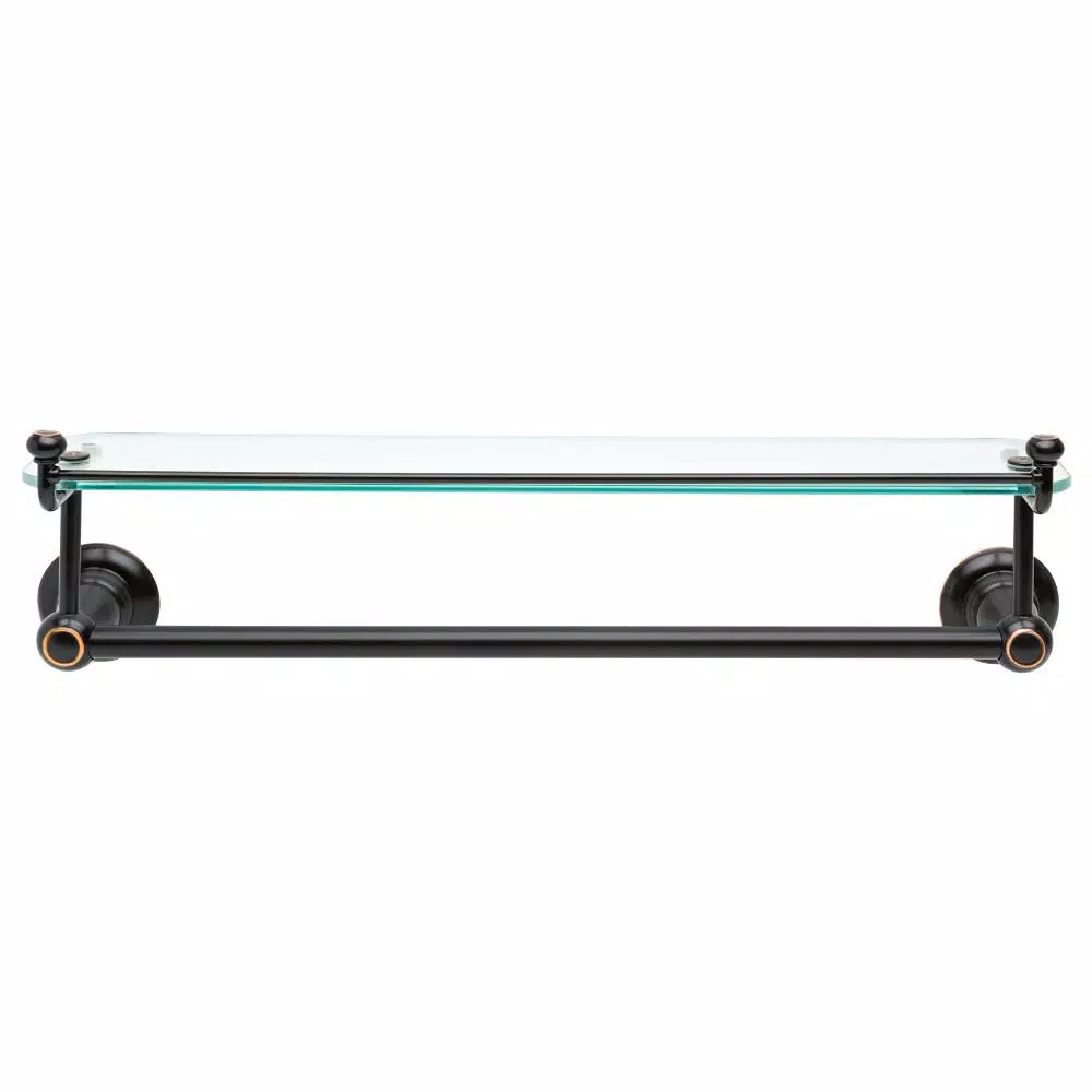Delta Porter 18 in. Towel Bar with Glass Shelf, Oil Rubbed Bronze