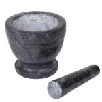 Creative Home Natural Black Marble Mortar and Pestle Set, 5-1/4 in. Stone Grinder for Spices and Herbs thumbnail 3