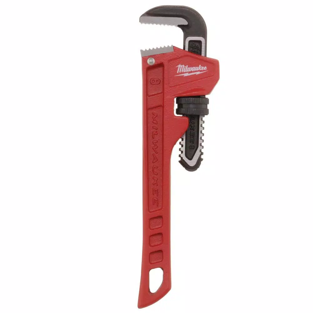Milwaukee 8 in. Steel Pipe Wrench with Overbite Jaw Design