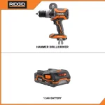 RIDGID 18V OCTANE Brushless 1/2 in. Hammer Drill Driver Kit with 1.5 Ah Battery thumbnail 2