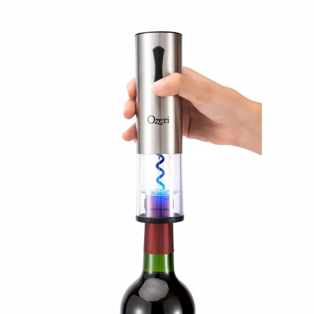 Ozeri Travel Series USB Rechargeable Electric Wine Opener, Cordless with Transparent Shell