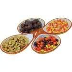 Southern Homewares 2-Piece Divided Serving Dish Candy Plate, White and Orange thumbnail 2