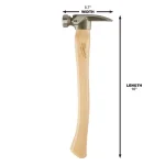 Milwaukee 19 oz. Smooth Face Hickory Wood Framing Hammer with Magnetic Nail Set thumbnail 3