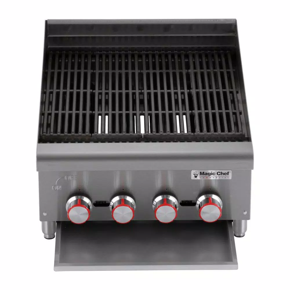 Magic Chef 24 in. Commercial Countertop Radiant Char Broiler, Stainless Steel