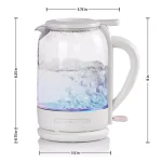 Ovente 1.5L White Glass Electric Kettle with ProntoFill Technology, 1500W thumbnail 8