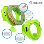 Babyloo Animal Design Children's Soft Cushion Toilet Seat with Handles - Green thumbnail 5