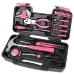 Apollo 39-Piece General Homeowner Hand Tool Set in Pink thumbnail 1