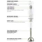Ovente HS560 300W Immersion Hand Blender, 2-Speed Stainless Steel Stick Mixer, White thumbnail 4