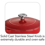 Tramontina Gourmet 3 Qt. Enameled Cast Iron Saucier with Lid, Gradated Red thumbnail 6