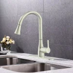 FLOW Series Classic Single-Handle Pull Down Kitchen Faucet, Brushed Nickel thumbnail 2