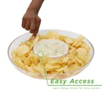 Mind Reader 13 in. Clear Acrylic Chip and Dip Bowl Set, Round Serving Tray for Parties and Entertaining thumbnail 6
