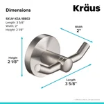 Kraus Elie Double Robe and Towel Hook, Brushed Nickel thumbnail 2