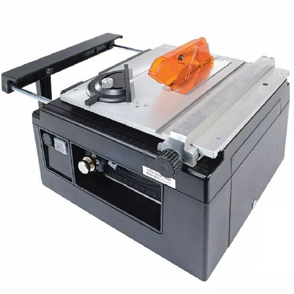 MicroLux Mini Tilt Arbor Table Saw - Variable Speed Benchtop Hobby Saw for Wood, Plastic, and Metal