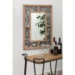 Home Decorators Collection Medium Rectangle Wood & Metal Antiqued Farmhouse Accent Mirror thumbnail 7