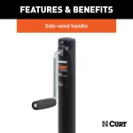 CURT A-Frame Trailer Jack with Side Handle, 2,000 lbs. Capacity, 14.5 in. Travel thumbnail 5