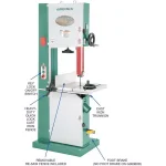 Grizzly Industrial 17-in. Ultimate Vertical Bandsaw with 5 HP Motor and Cast-Iron Table thumbnail 3