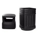 Alpine Industries 16 Gal. Black Open Dome Top Commercial Trash Can, Indoor/Outdoor thumbnail 5