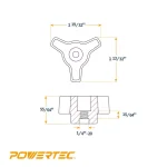 POWERTEC T-Track Knob Set, 1/4-20 in. x 1-1/2 in. Bolts with Washers (10-Set) thumbnail 2