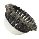 Robtec 4 in. Knotted Steel Wire Cup Brush, 5/8"-11 Threaded Arbor, 0.014 in. Wire thumbnail 2