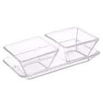 Classic Cuisine 3-Piece Crystal-Clear Serving Tray Set with 2 Bowls thumbnail 1