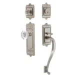 Nostalgic Warehouse Egg and Dart Satin Nickel Handleset with Crystal Knob thumbnail 1